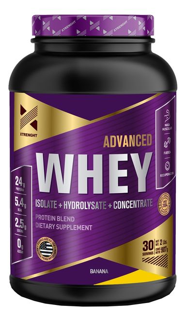 Suplemento en Polvo Xtrenght Whey Advanced Proteínas sabor Banana x 907g