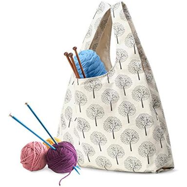 YARWO Bolsa de hilo para tejer, bolsa de mano para agujas de tejer, hilos y proyectos sin finshell,